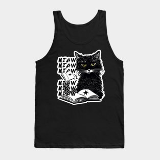 Cat Miaw: Playful and Cute Cat Design Tank Top